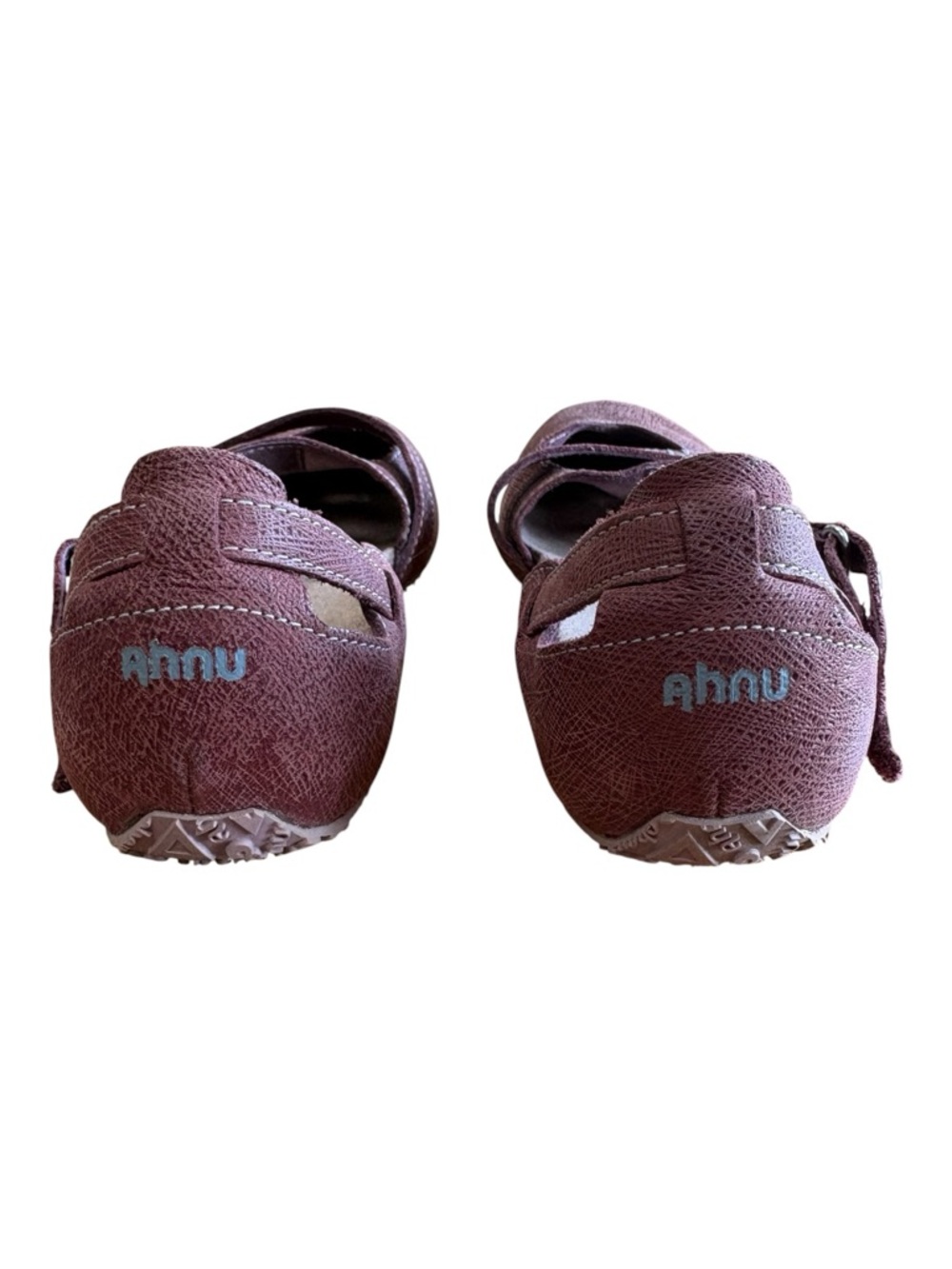 AHNU WOMENS CROSS STRAP MARY JANE FLATS MAUVE 7 NARROW - Picture 2 of 9
